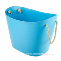 laundry basket hamper plastic storage bucket rope handle